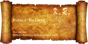 Kuncz Roland névjegykártya